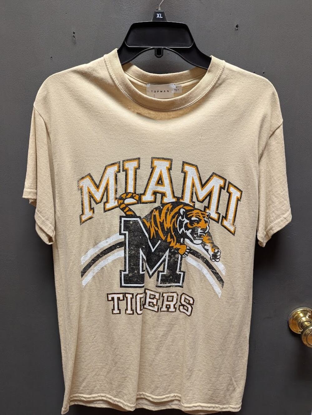 Topman Size Small graphic cotton Tee t-shirt NEW Miami Tigers NEW